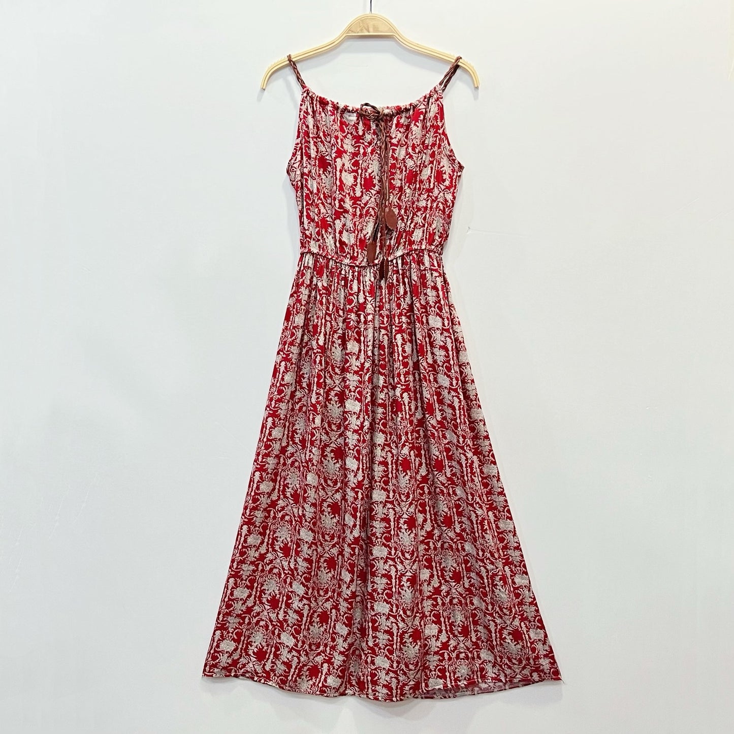 Ethnic Style Dress Women's Cotton Silk Belt Beach Dress With Suspenders
