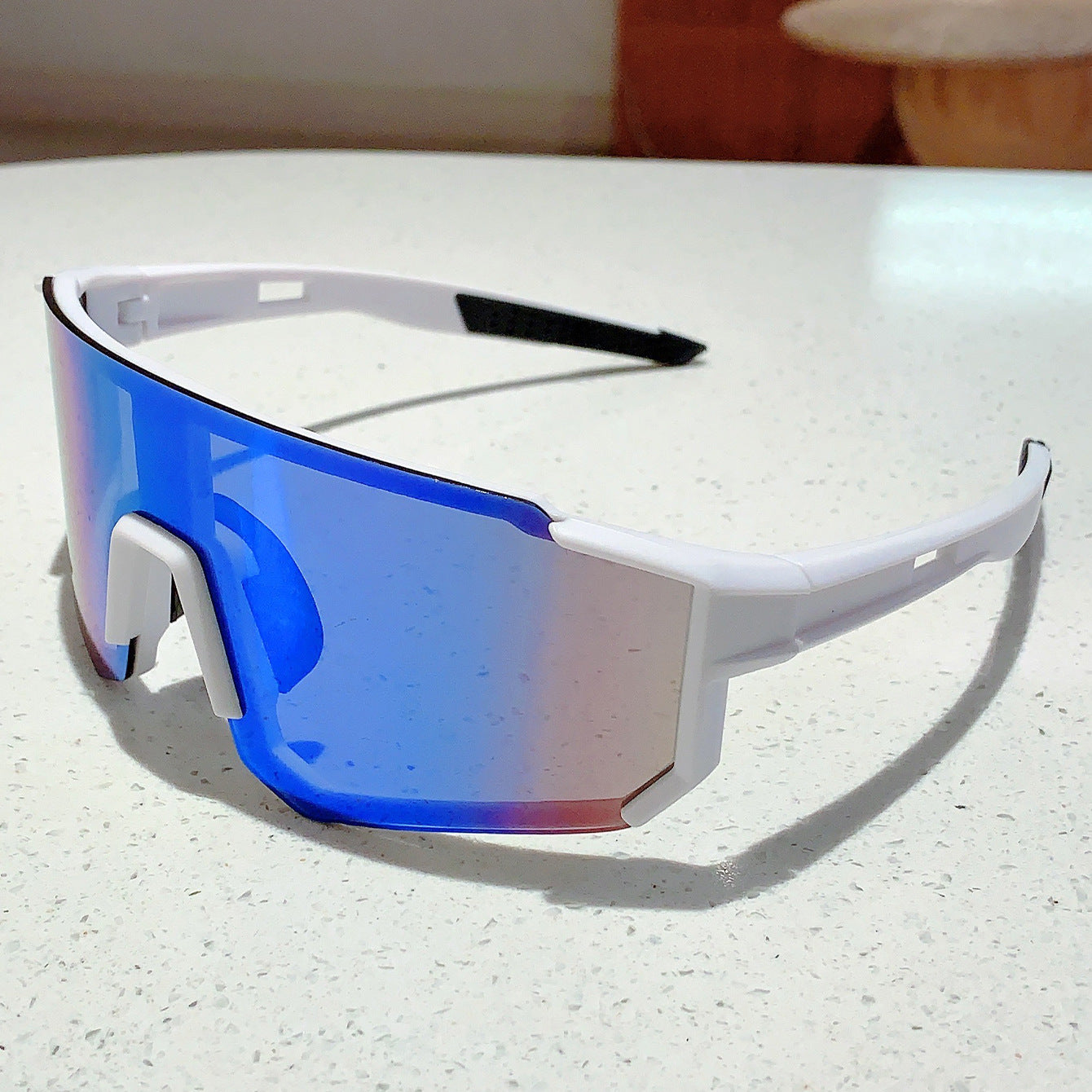 One-piece Large Frame Colorful Bicycle Riding Sun Glasses