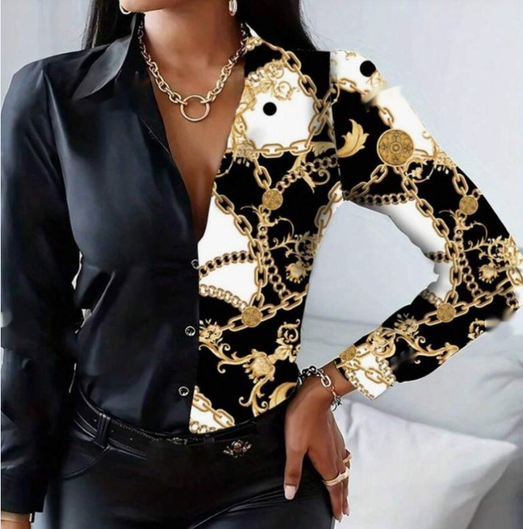 Women's Printed Belted Shirt - BabynBeauty