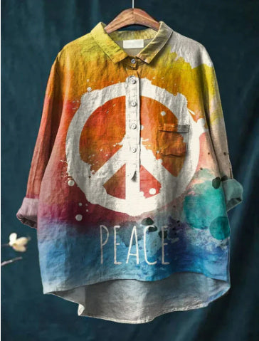 Casual Long Sleeve Shirt Print