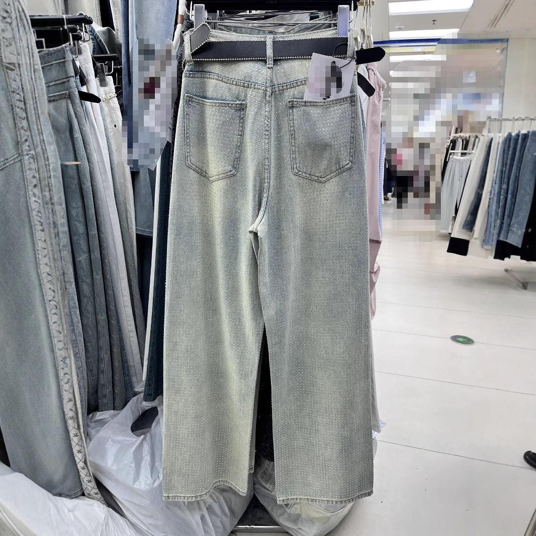 High Waist Loose Fashion Slimming Casual Wide-leg Draggle-tail Trousers - BabynBeauty