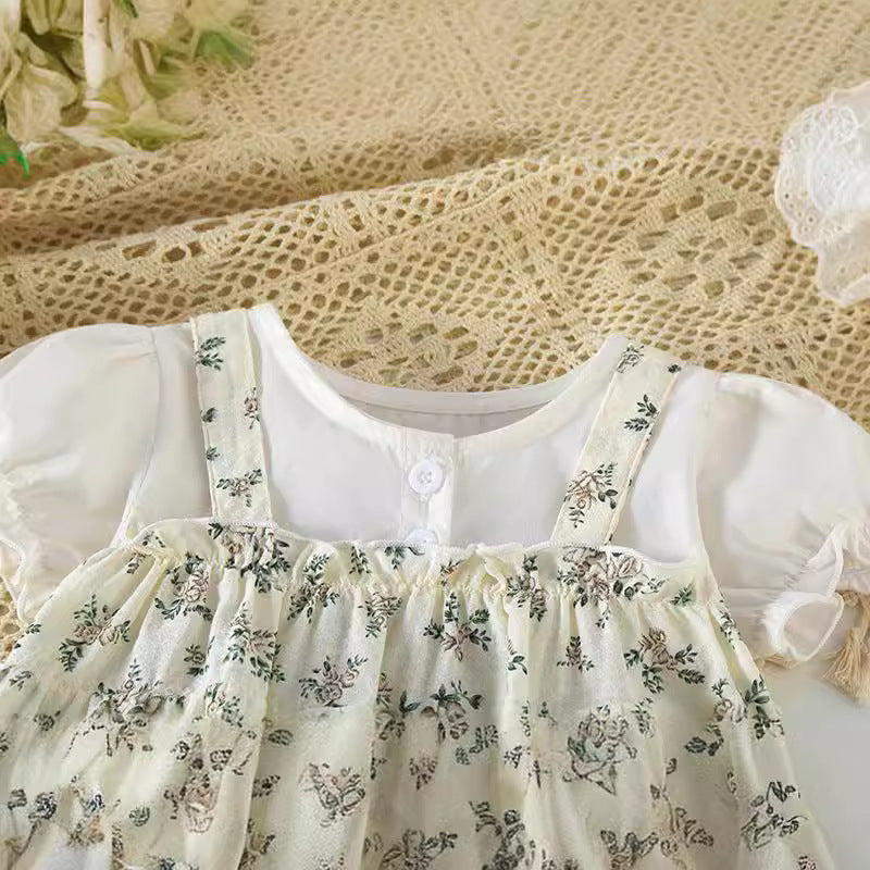 Clothes For Babies Summer Princess Super Cute Thin Bodysuit Printed Short Sleeve Internet Celebrity Romper