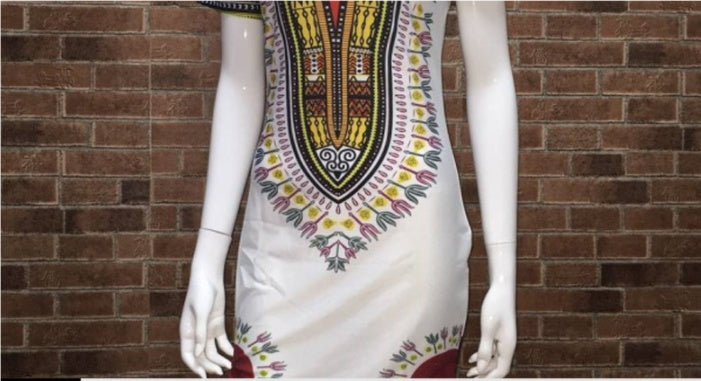 Amazon Ethnic Printed Polyester Ladies Dress