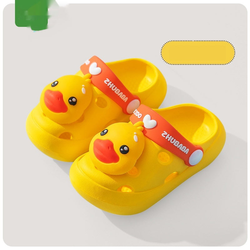 Children's Slippers Summer Cartoon Baby Soft Bottom Hole Shoes Boys And Girls Closed Toe Sandals - BabynBeauty