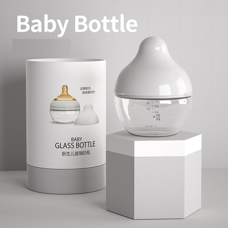 Newborn Glass Choke Proof Wide Mouth Baby Small Feeding Bottle - BabynBeauty