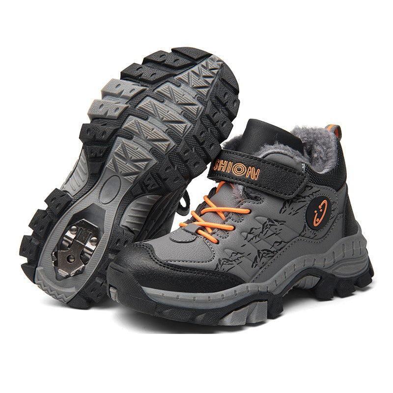 Children's Cotton Shoes Boys Two Cotton Large Cotton Hiking Shoes - BabynBeauty