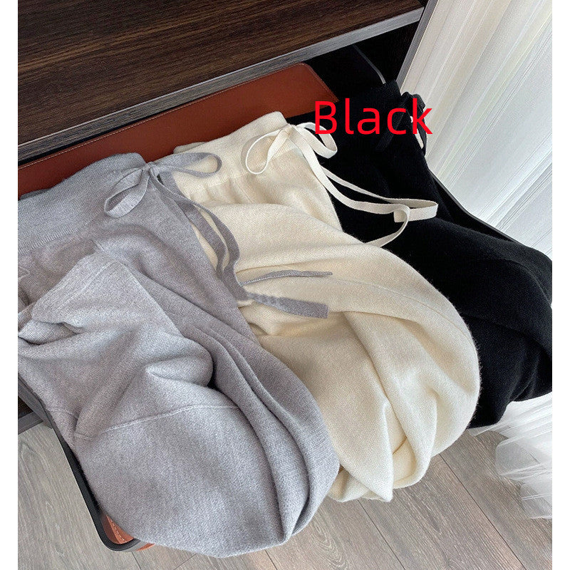 Women's Fashionable Knitted Wool Wide-leg Pants - BabynBeauty