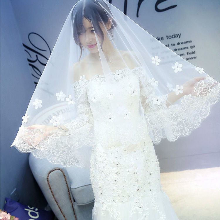 New Style Veil Korean Lace Petal Veil - BabynBeauty
