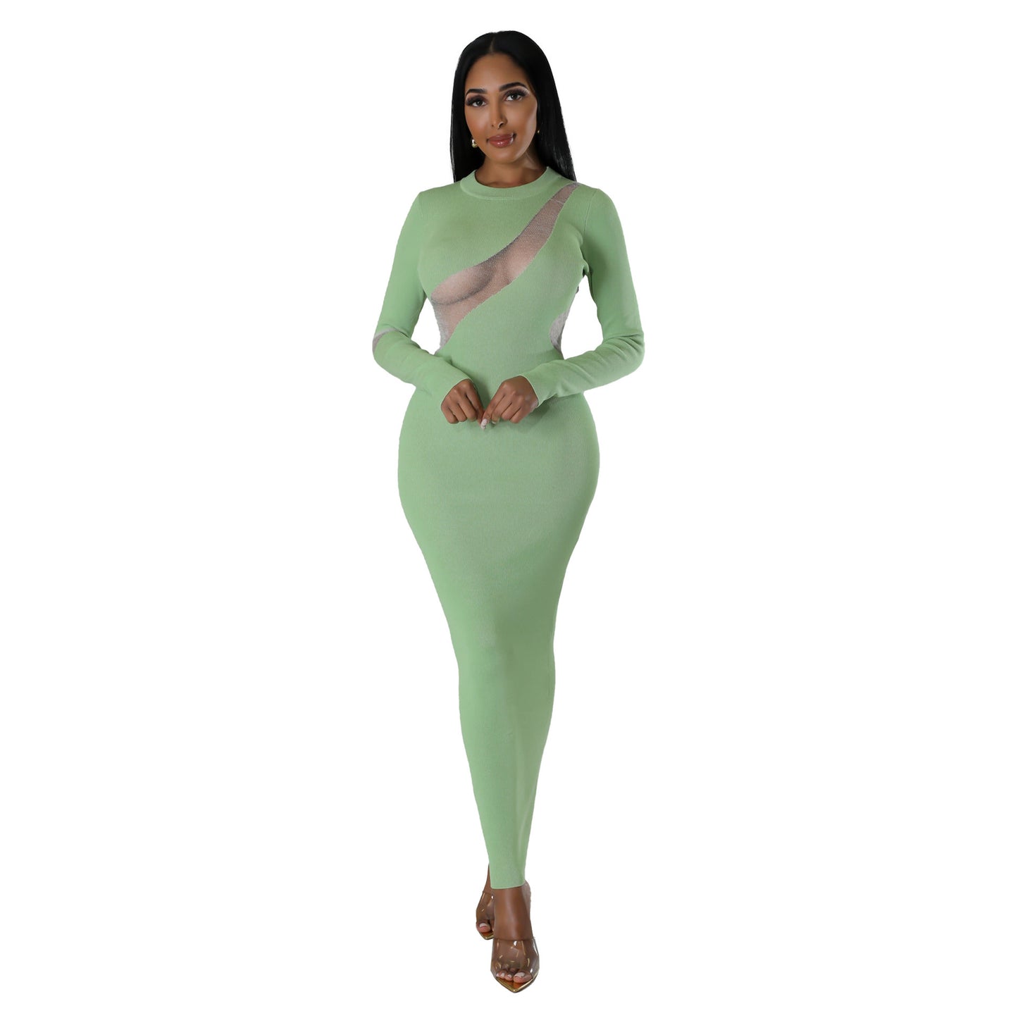 Sexy Slim-fit Sheath Mesh Dress - BabynBeauty