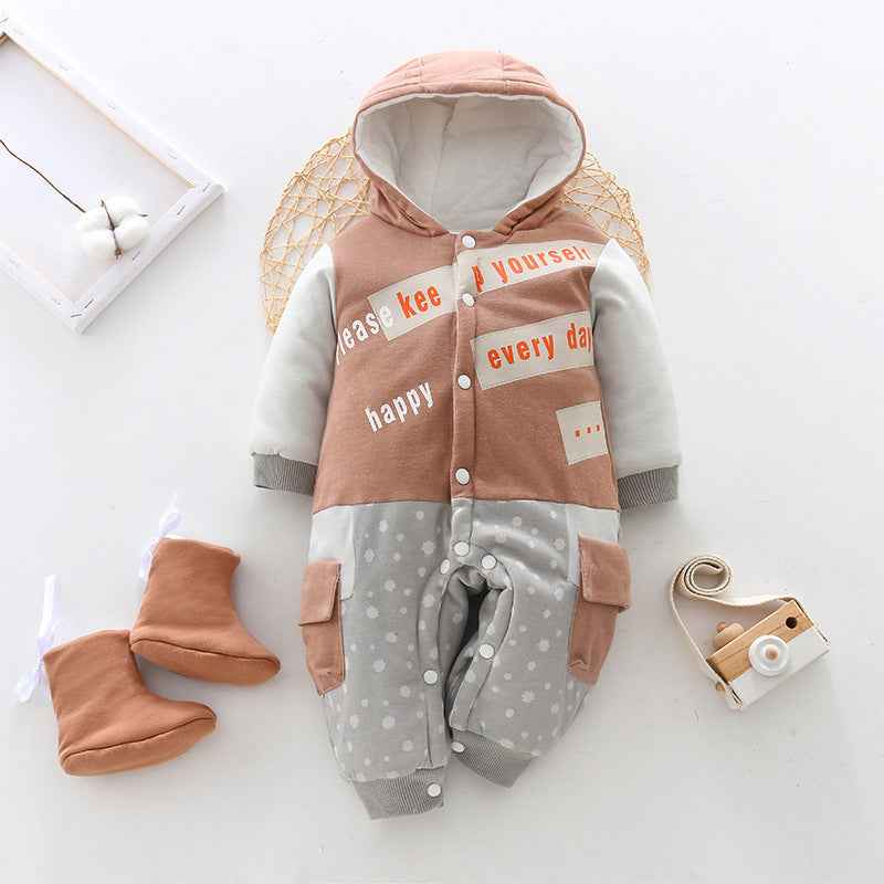 Newborn one-piece thick clothes