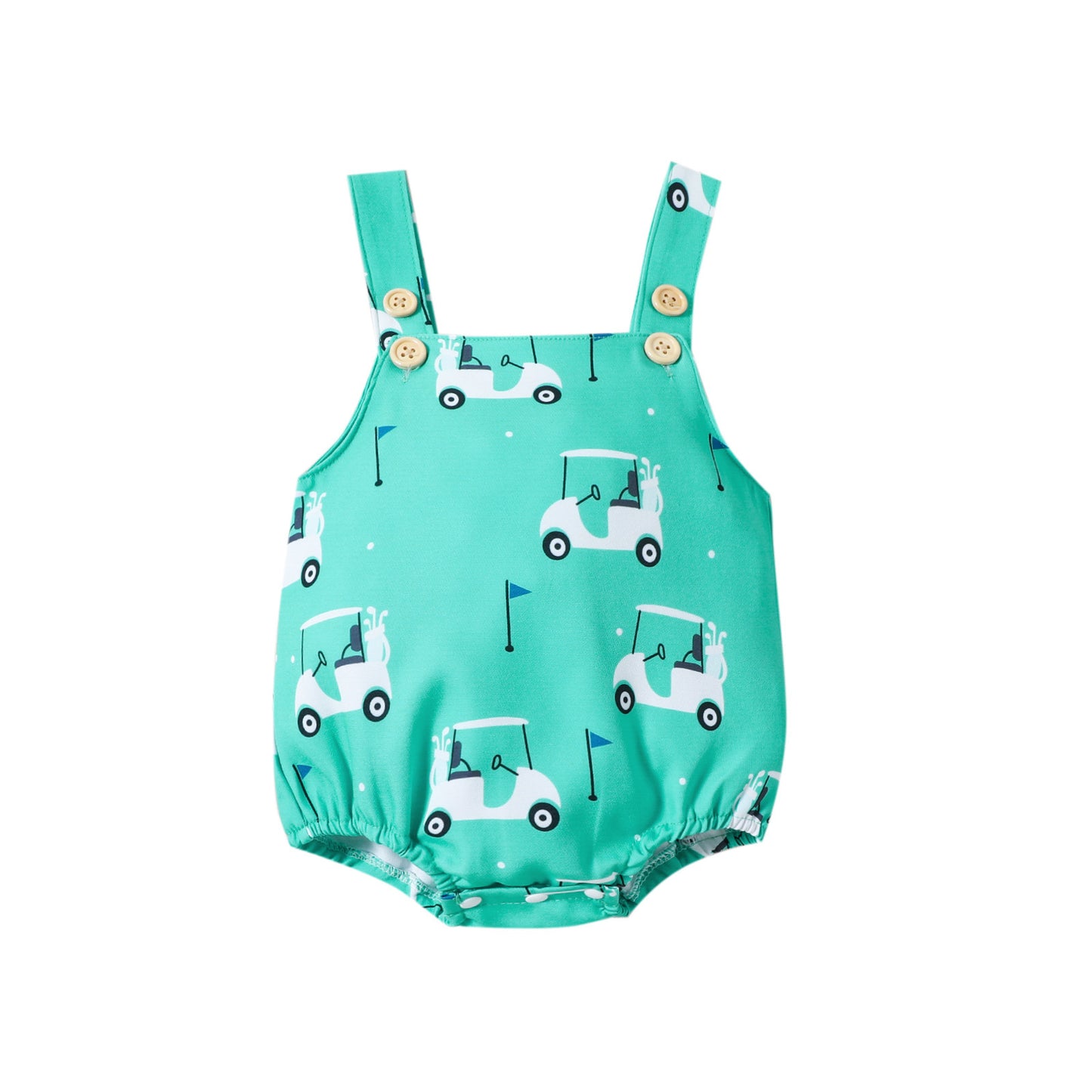 Baby Girl Print Sleeveless Strap Jumpsuit - BabynBeauty