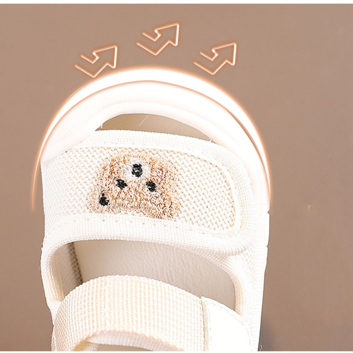 Baby Sandals Embroidered Bear Soft Sole Anti Slip Casual
