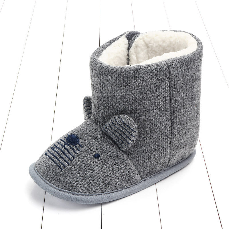 Baby Wool Warm Cotton Shoes, Winter Warm High-top Shoes - BabynBeauty