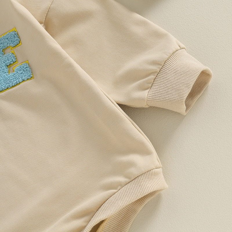 Baby Rompers Letters Golden Edge Embroidery - BabynBeauty