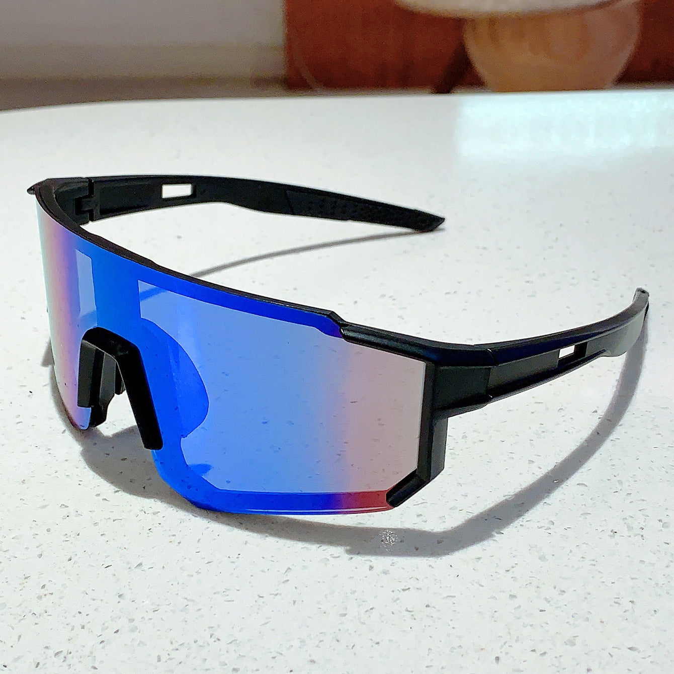 One-piece Large Frame Colorful Bicycle Riding Sun Glasses
