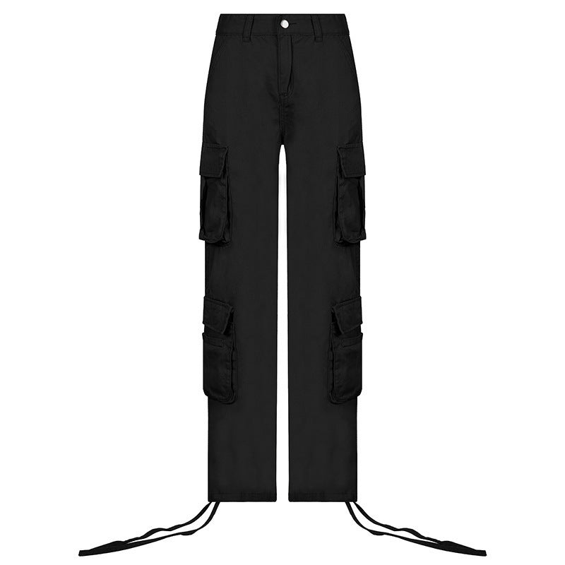 American Street Hip Hop Style Denim Cargo Pants Trousers