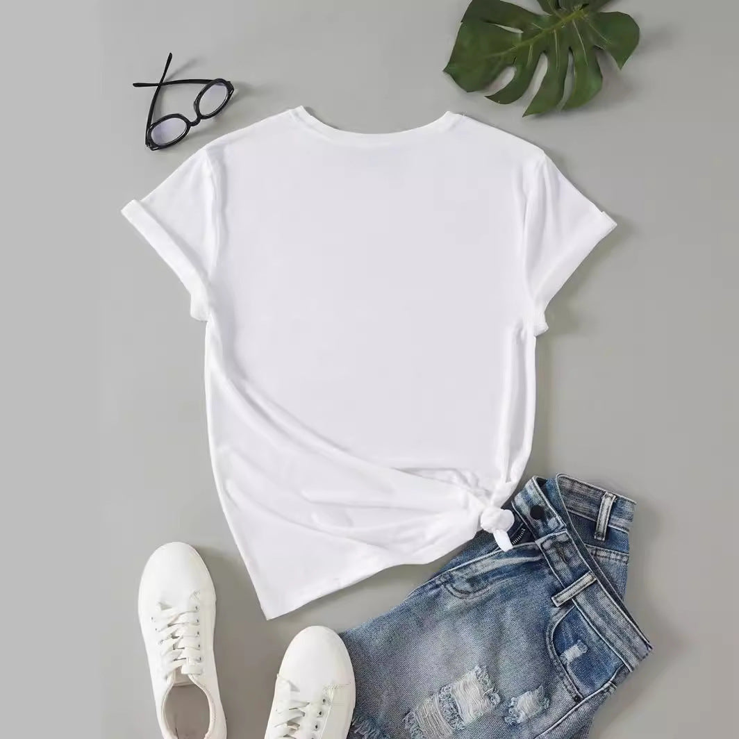 T-shirt Printing Casual Cute Eye Printing Short Sleeve