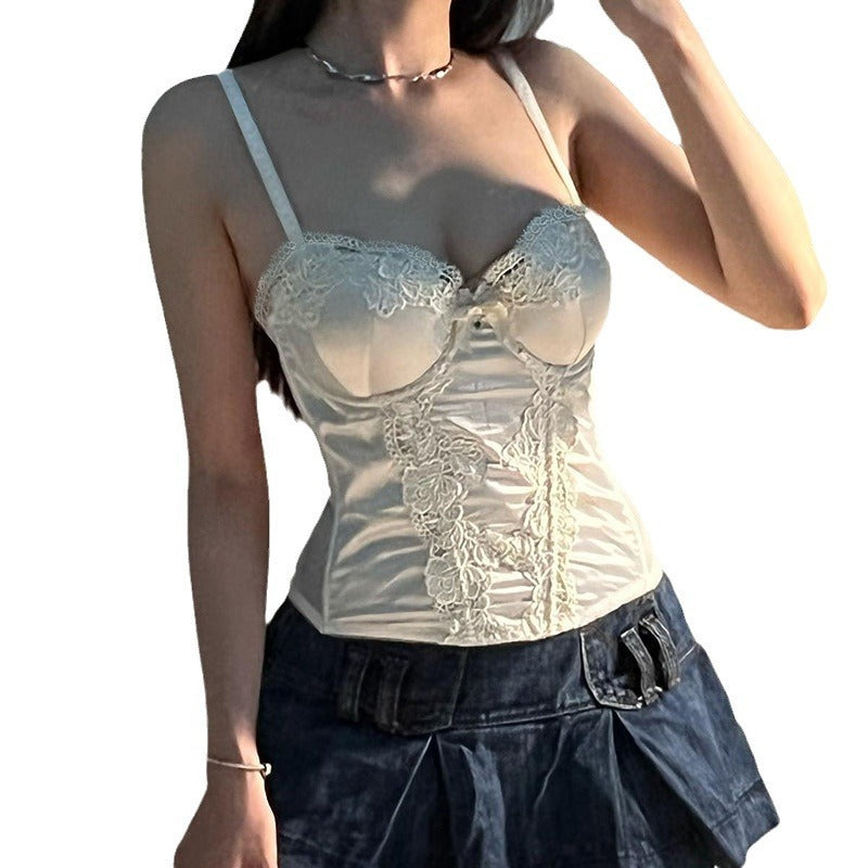 Pure Desire Chest Lace Splicing Sling European And American