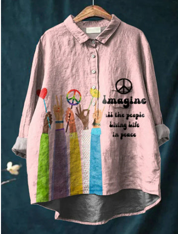 Casual Long Sleeve Shirt Print