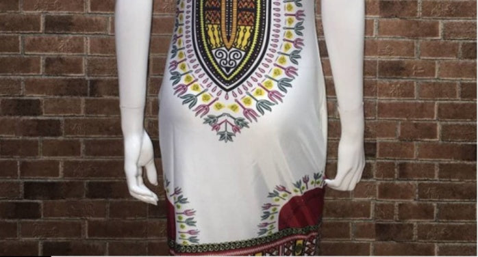 Amazon Ethnic Printed Polyester Ladies Dress