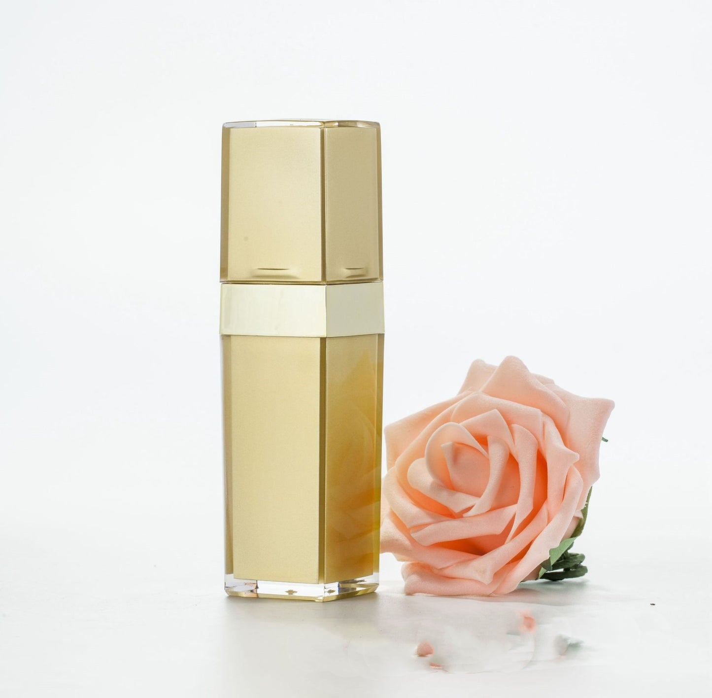 Acrylic Square Set Bottle Golden Lotion Toner - BabynBeauty