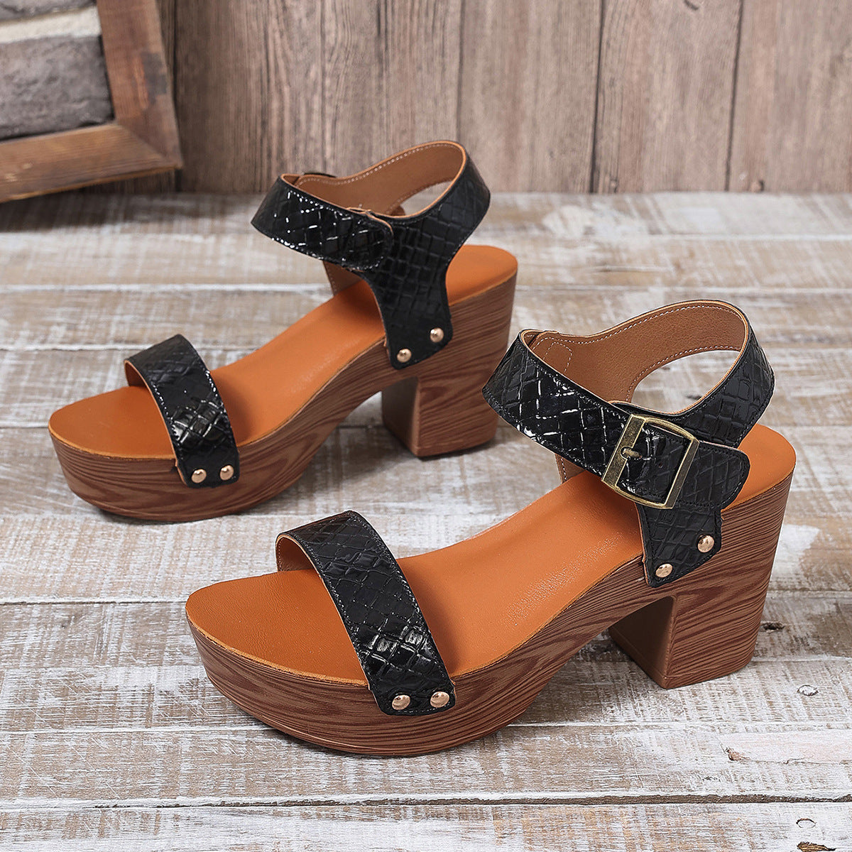 Women's High-heeled Sandals Strap Peep Toe Sandals