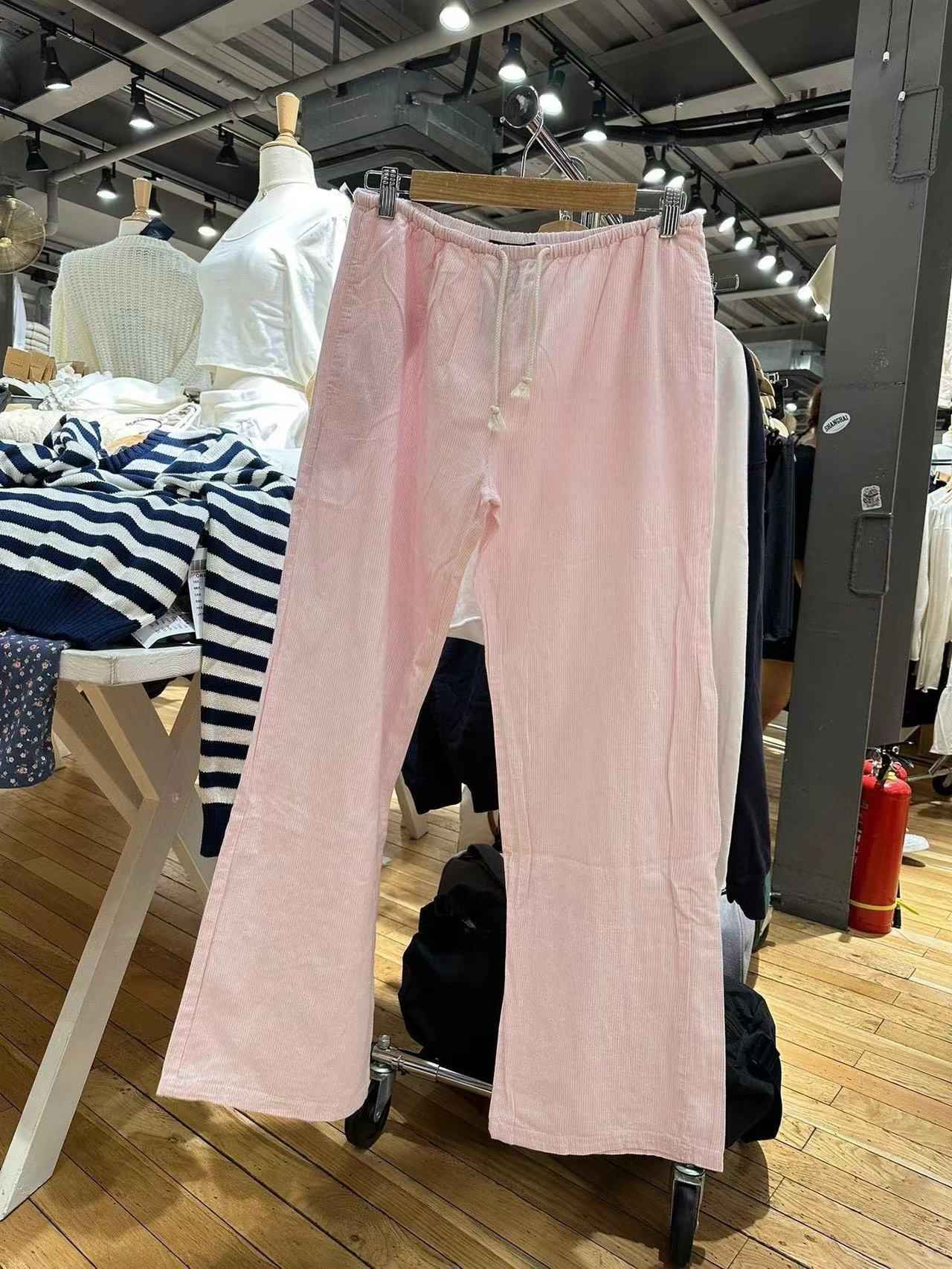 American Vintage Stripe Tied Elastic Waist Sports Pants