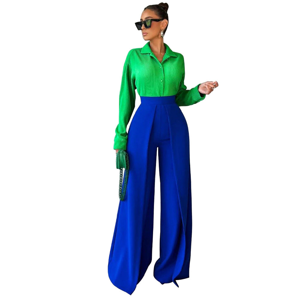 Loose Slimming Wide-leg Pants Solid Color Straight Fashion Casual Pants