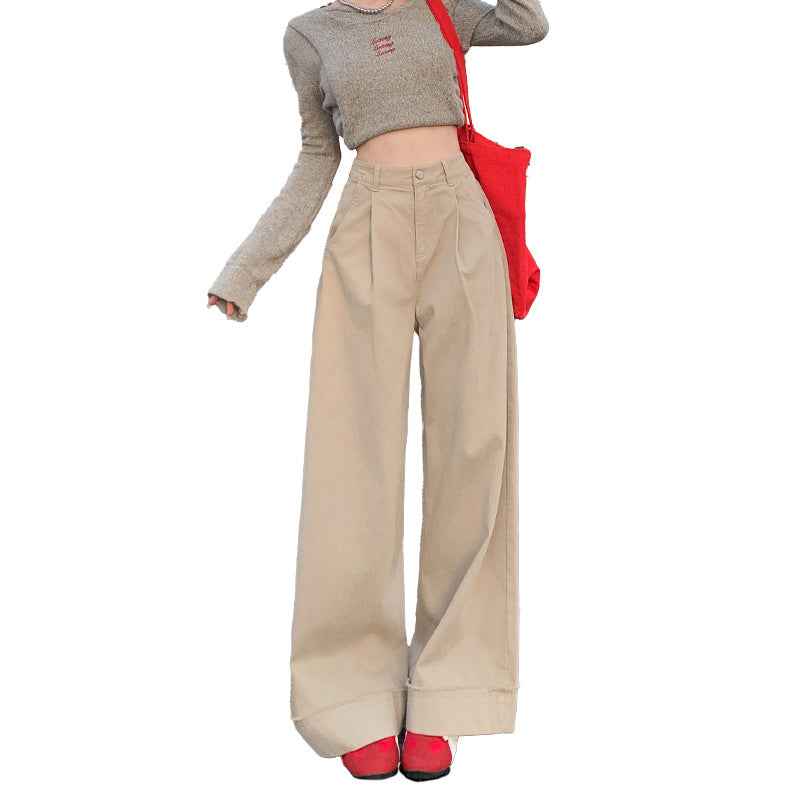 Micro Elastic Casual Pants with Super Soft Texture and Wide-Legged Versatility
