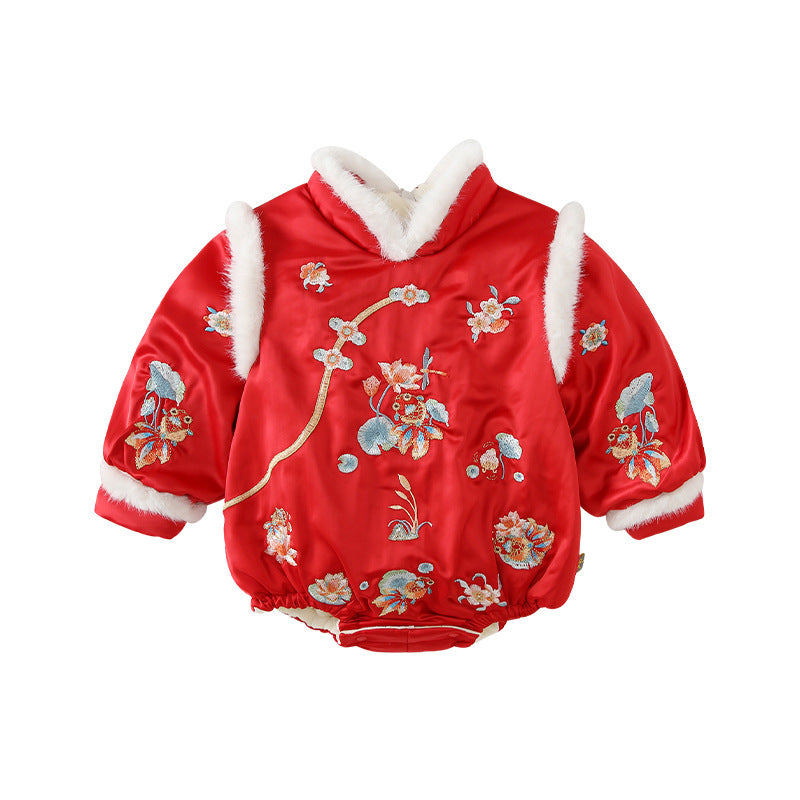 Onesie Winter Baby Triangle Rompers Baby Girl Jumpsuit - BabynBeauty