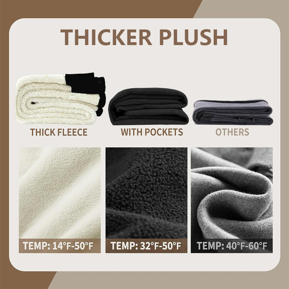 Autumn And Winter Fleece-lined Outer Wear High Waist Warm Pants For Women