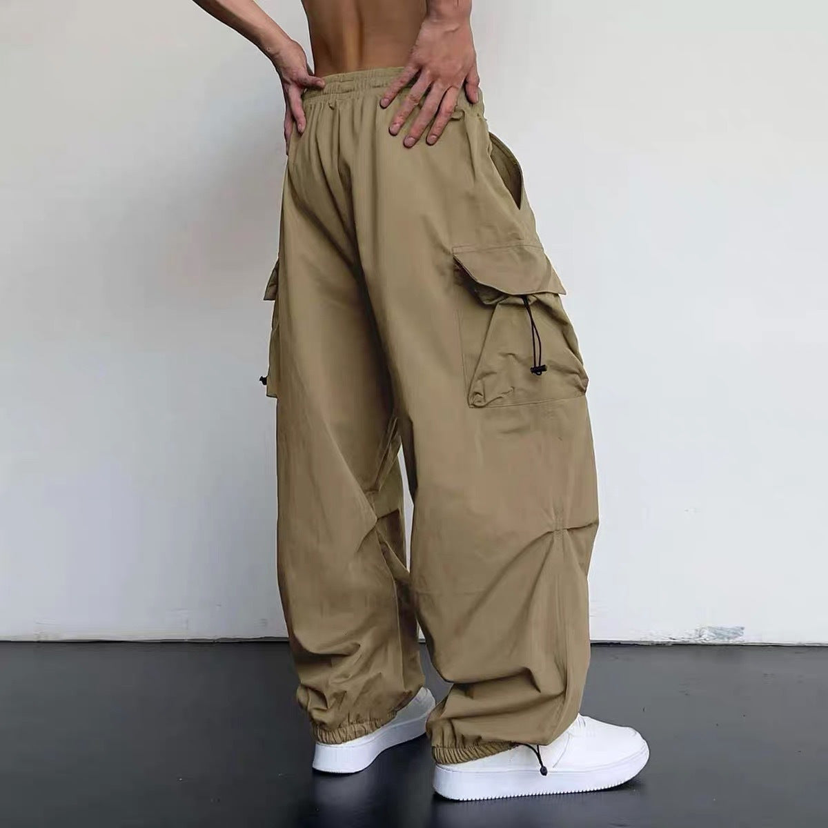 Multi-pocket Adjustable Drawstring Casual Loose Trousers Men And Women