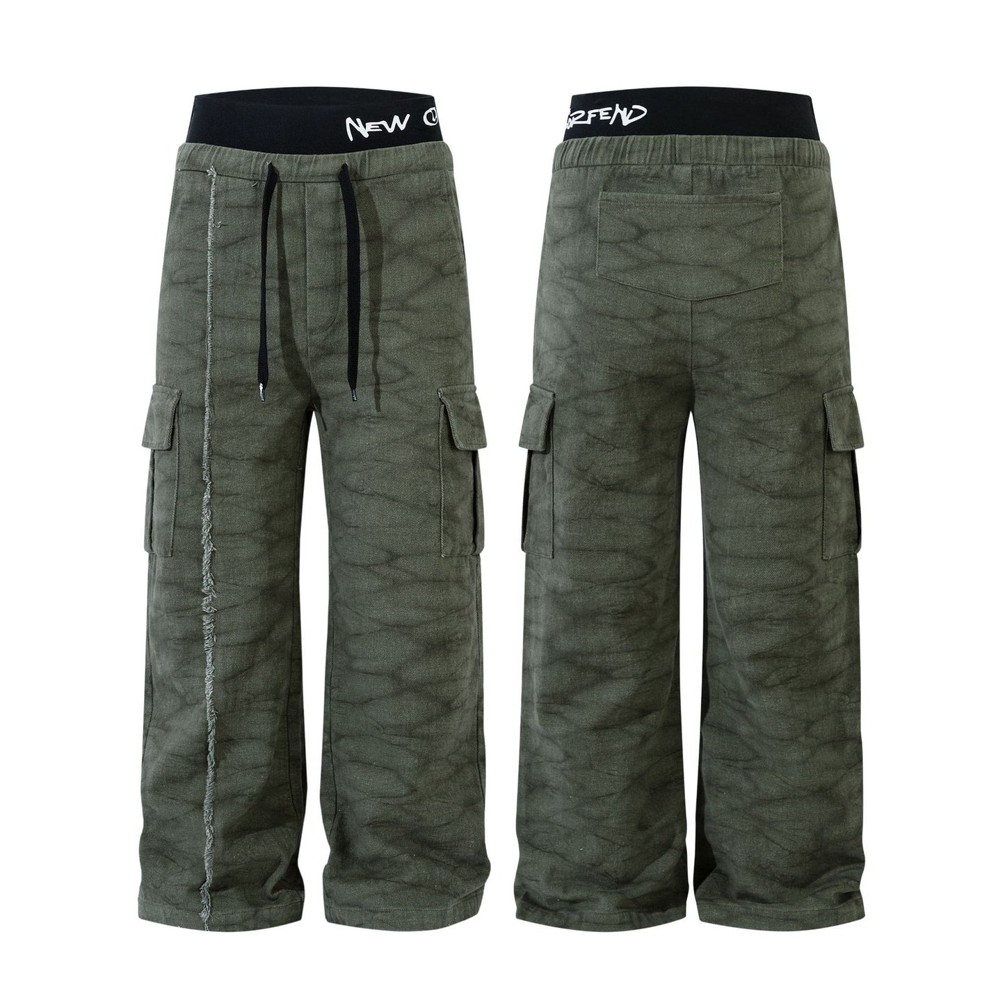 American High Street Washed Old Cargo Jeans Men And Women