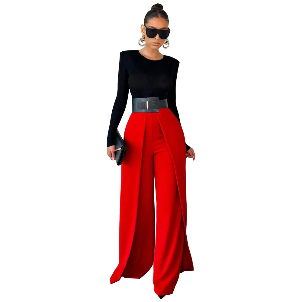 Loose Slimming Wide-leg Pants Solid Color Straight Fashion Casual Pants