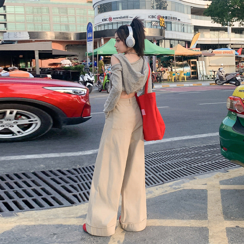 Micro Elastic Super Soft Texture Wide-legged Versatile Casual Pants