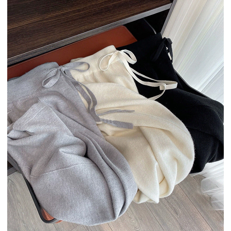 Women's Fashionable Knitted Wool Wide-leg Pants