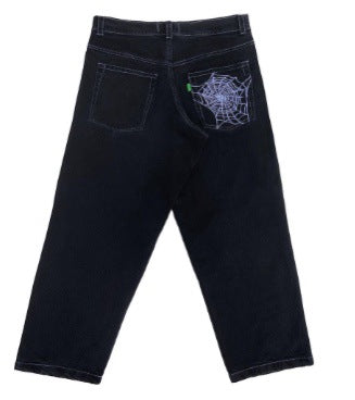 Embroidered Casual Straight-leg Loose Wide Leg Women