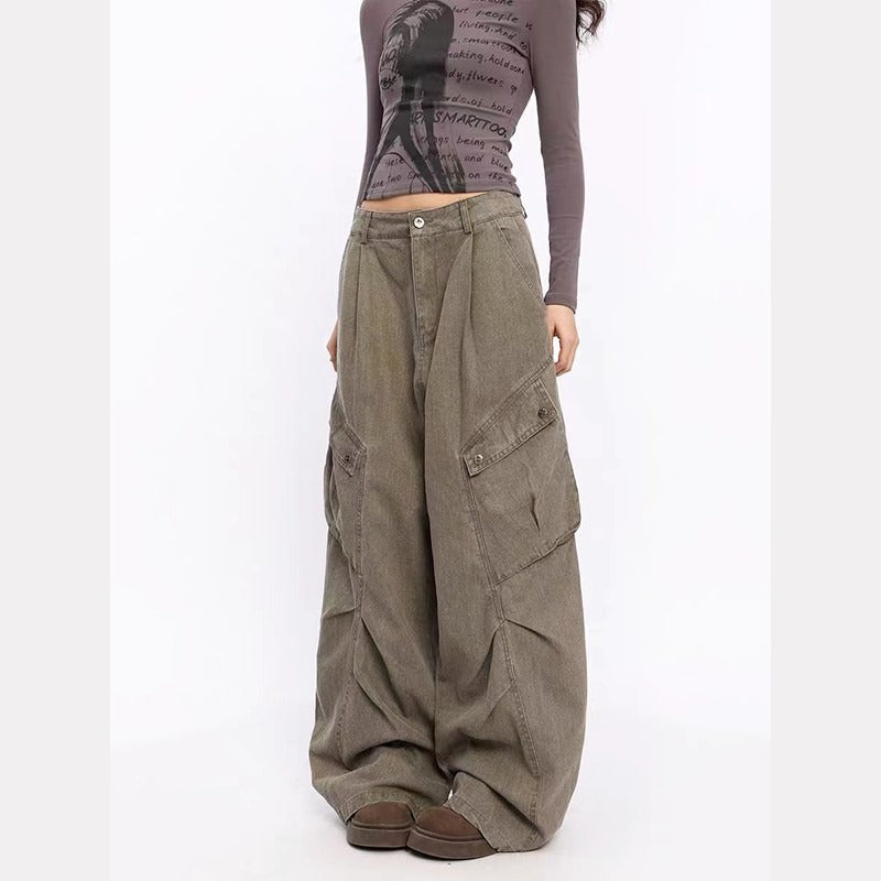 Retro Overalls Jeans Women's Early Autumn High Waist Loose