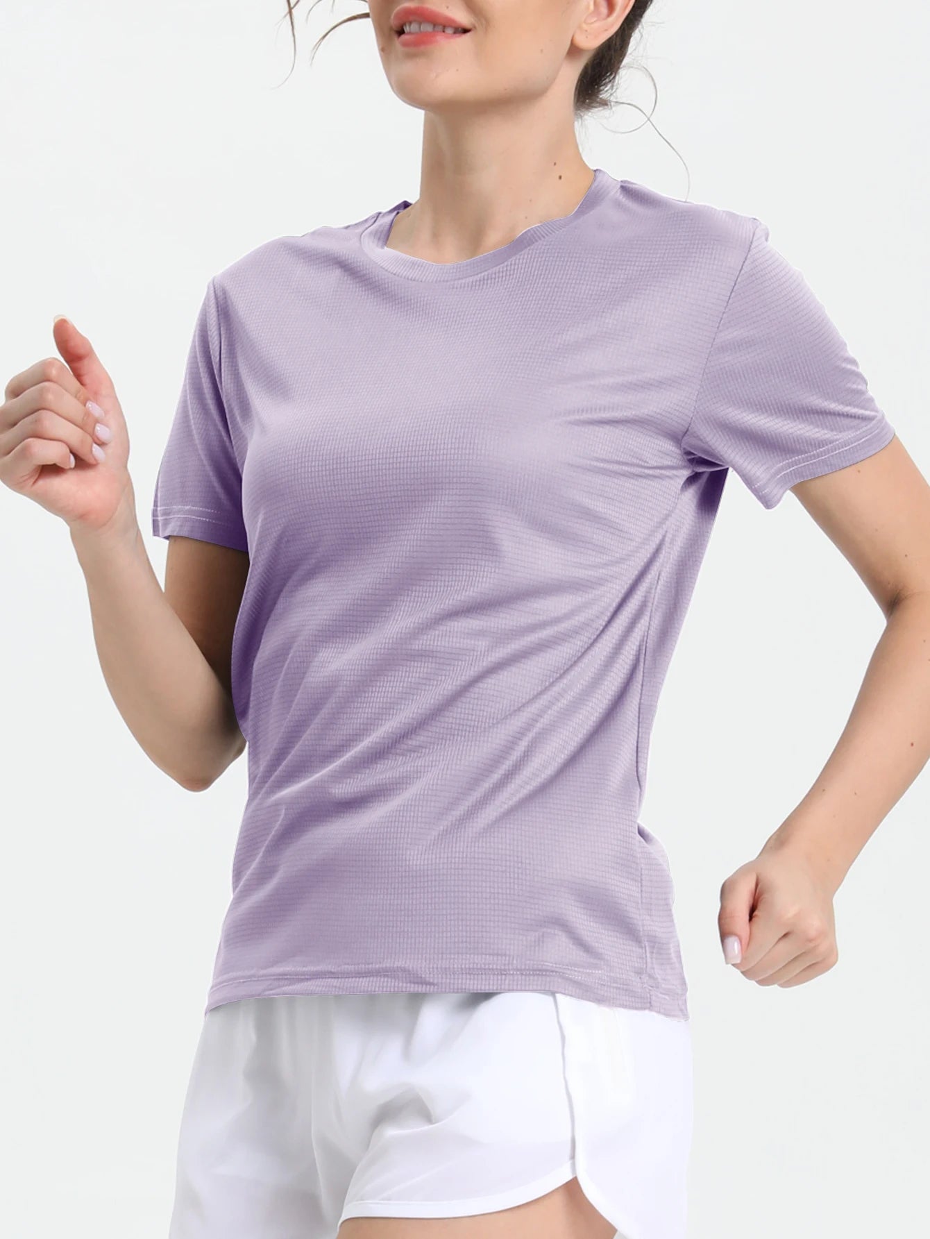 Women's Solid Color Ultralight Quick Dry Sport T-Shirt,Breathable Lightweight ,Running Gym Compression Shirt