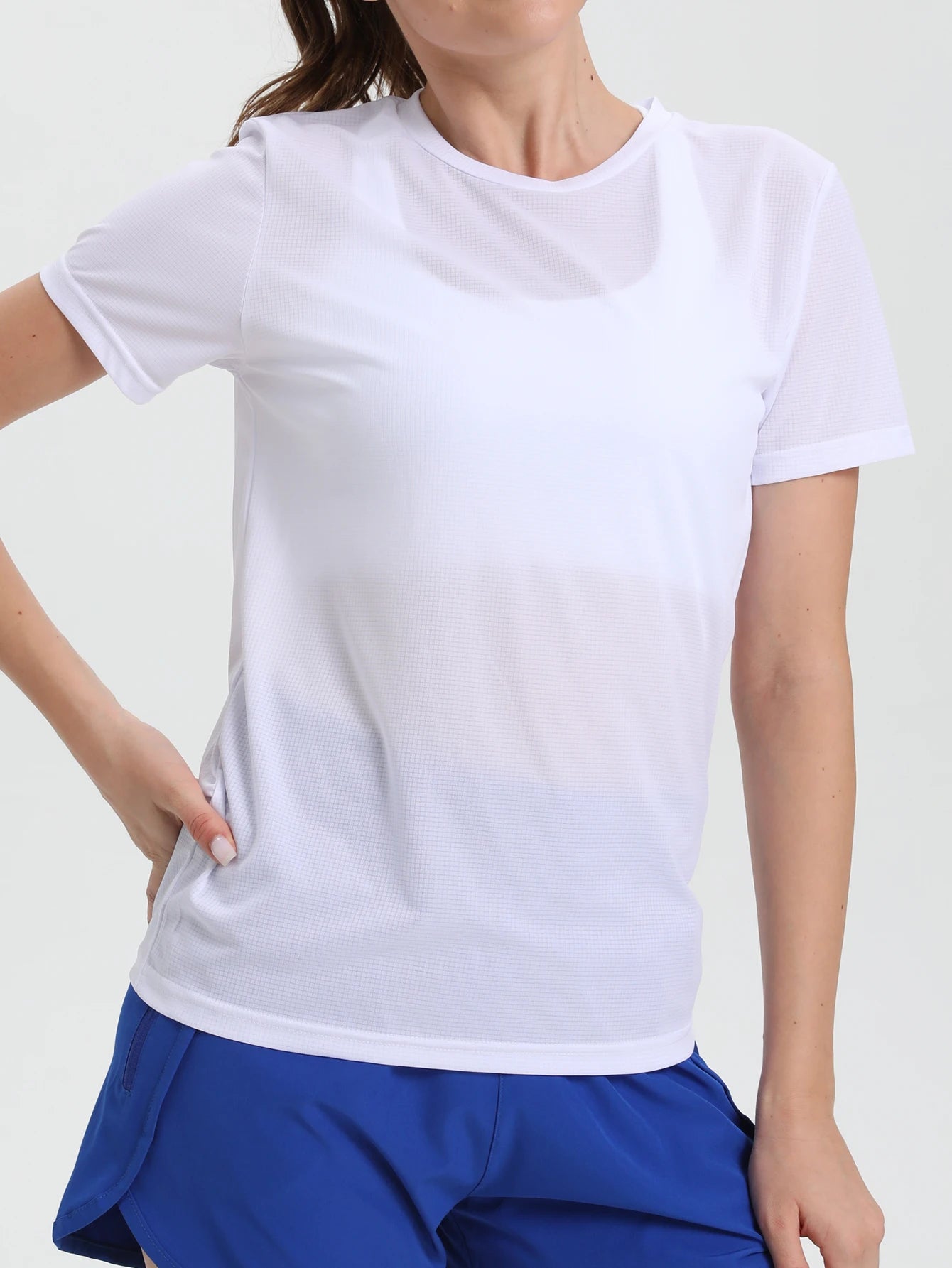 Women's Solid Color Ultralight Quick Dry Sport T-Shirt,Breathable Lightweight ,Running Gym Compression Shirt