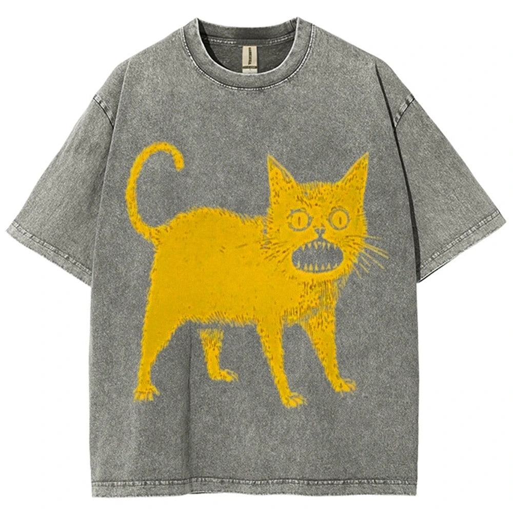 Cartoon Print T Shirt Women Kawaii Graphic Shirts Summer Casual Short Sleeved Black Female Tee Round Neck Harajuku T-Shirts