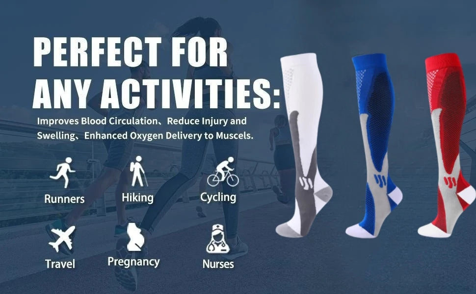S-XXL 3 Pairs Pack/Socks Compression Socks 30 Mmhg Fit For Medical Edema Diabetes Varicose Veins Running Sports Socks Size XXL