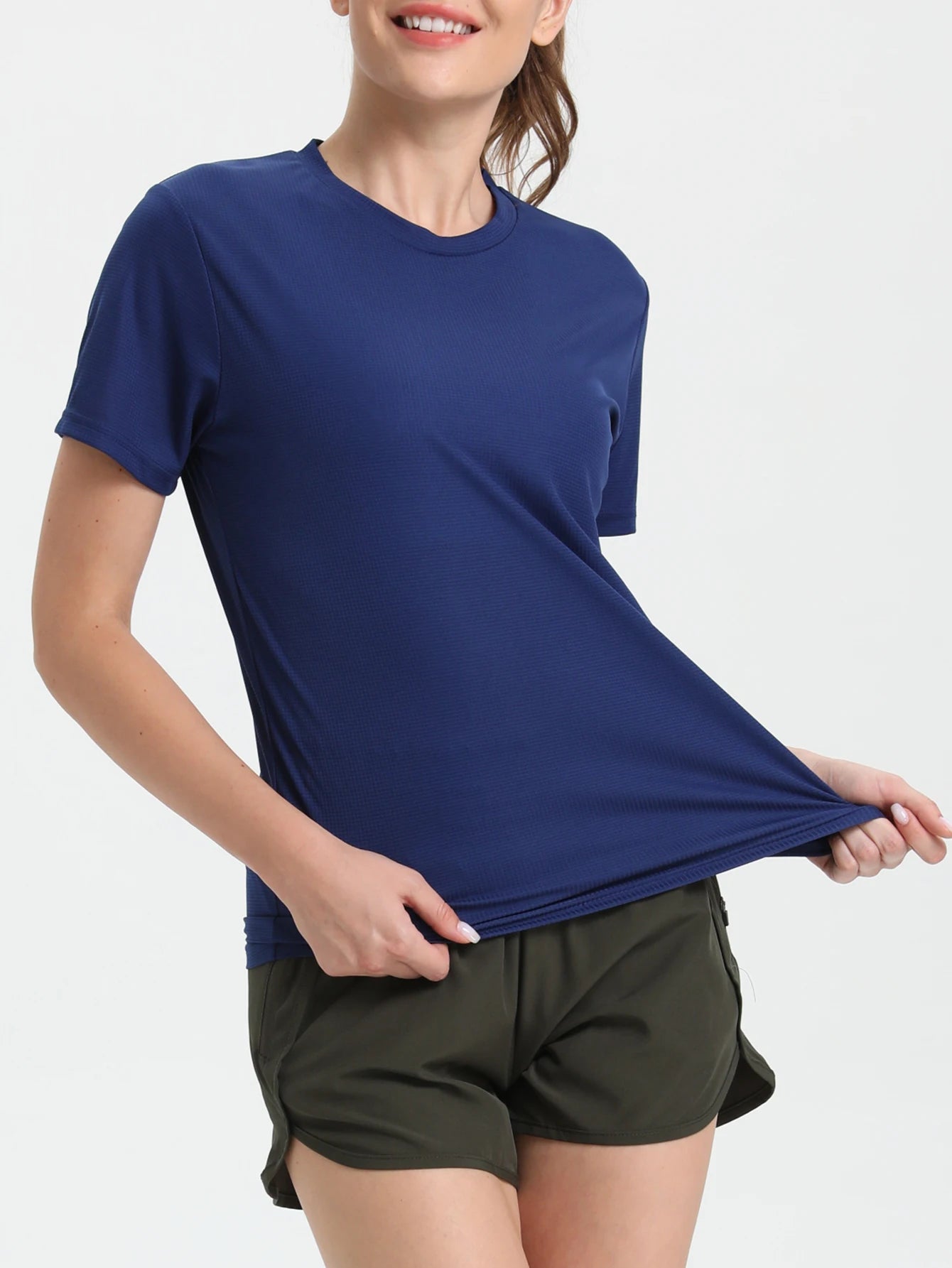 Women's Solid Color Ultralight Quick Dry Sport T-Shirt,Breathable Lightweight ,Running Gym Compression Shirt