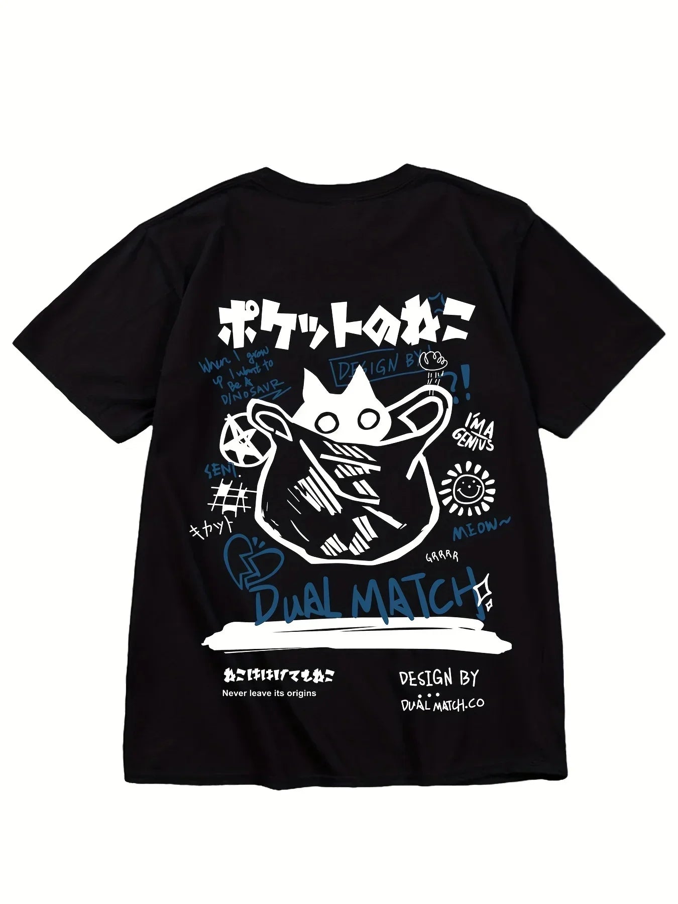 Women's Black Cat Print T-shirt Casual Short Sleeve for Women Harajuku Short Sleeve Tops Summer Female Loose Clothing Tees