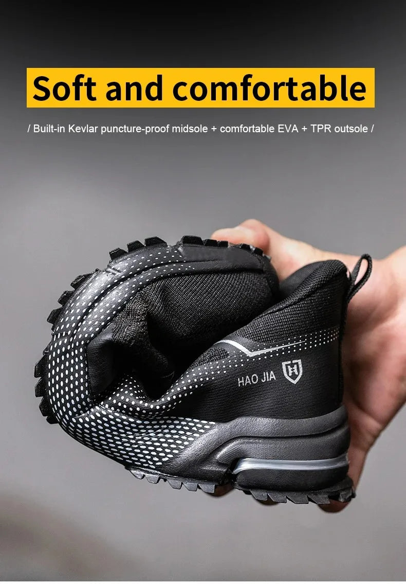 Safety Shoes Men Women Anti-Smashing Steel Toe Cap Indestructible Light Breathable Sneaker Work Shoes Safety Boots
