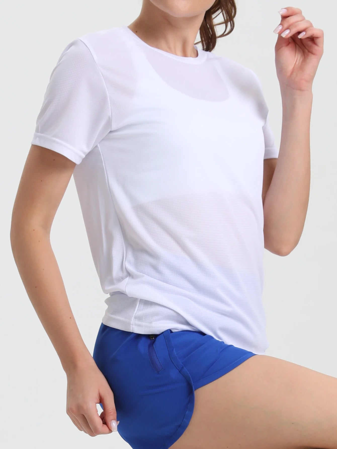 Women's Solid Color Ultralight Quick Dry Sport T-Shirt,Breathable Lightweight ,Running Gym Compression Shirt