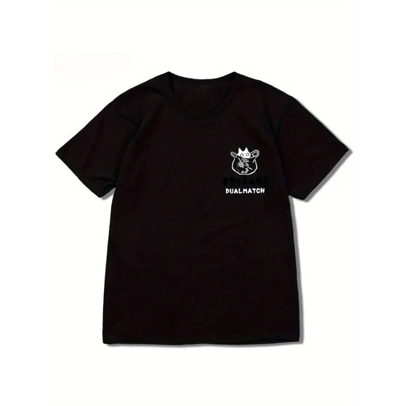 Women's Black Cat Print T-shirt Casual Short Sleeve for Women Harajuku Short Sleeve Tops Summer Female Loose Clothing Tees
