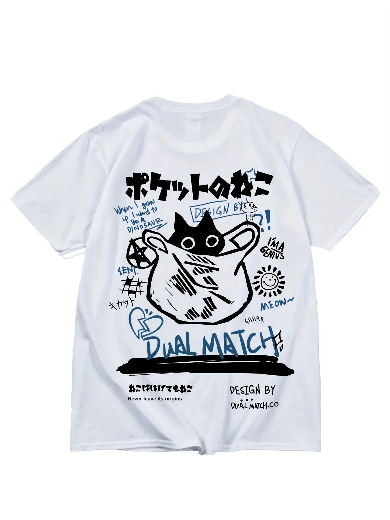 Women's Black Cat Print T-shirt Casual Short Sleeve for Women Harajuku Short Sleeve Tops Summer Female Loose Clothing Tees