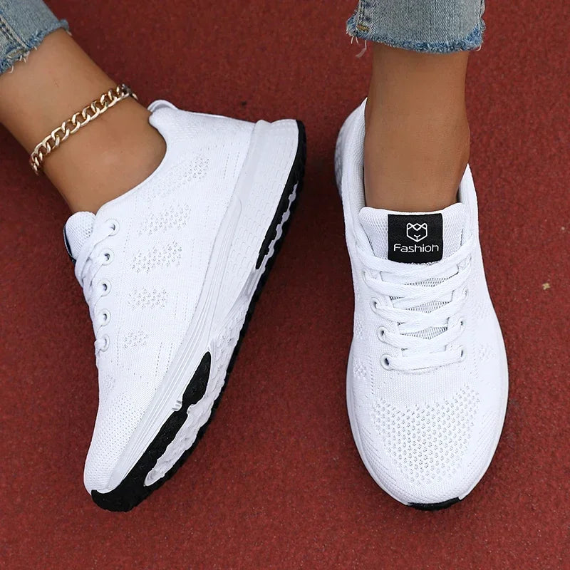 Women's Casual Flats Sports Shoes Mesh Breathable Trainers Ladies Shoes Platform Female Sneakers for Women Basket Tenis Feminino