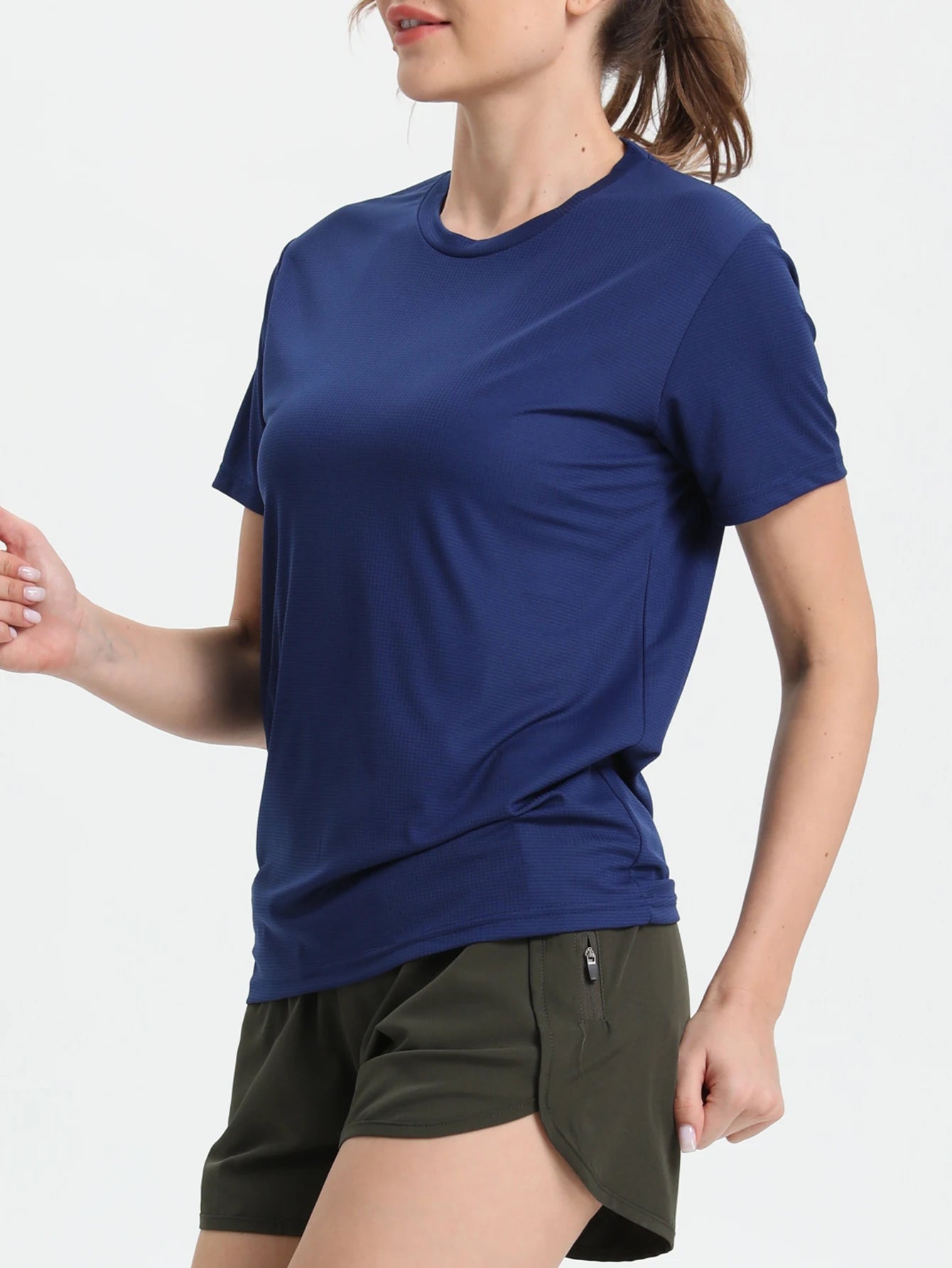 Women's Solid Color Ultralight Quick Dry Sport T-Shirt,Breathable Lightweight ,Running Gym Compression Shirt